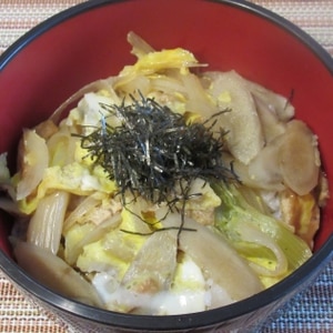 油揚げとごぼうの玉子丼♪